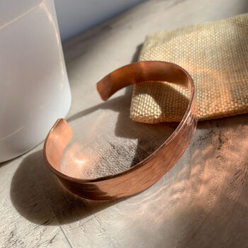Handmade Mens Personalised Copper Cuff, 5 of 10