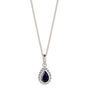 September Birthstone Sapphire Sterling Silver Necklace, thumbnail 2 of 12