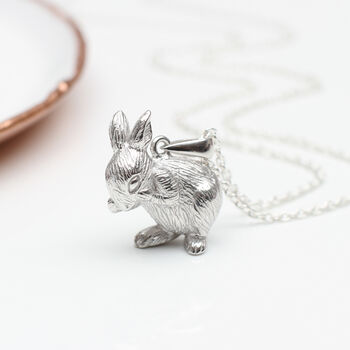 18ct Gold Plated Or Sterling Silver Tiny Bunny Necklace, 2 of 6