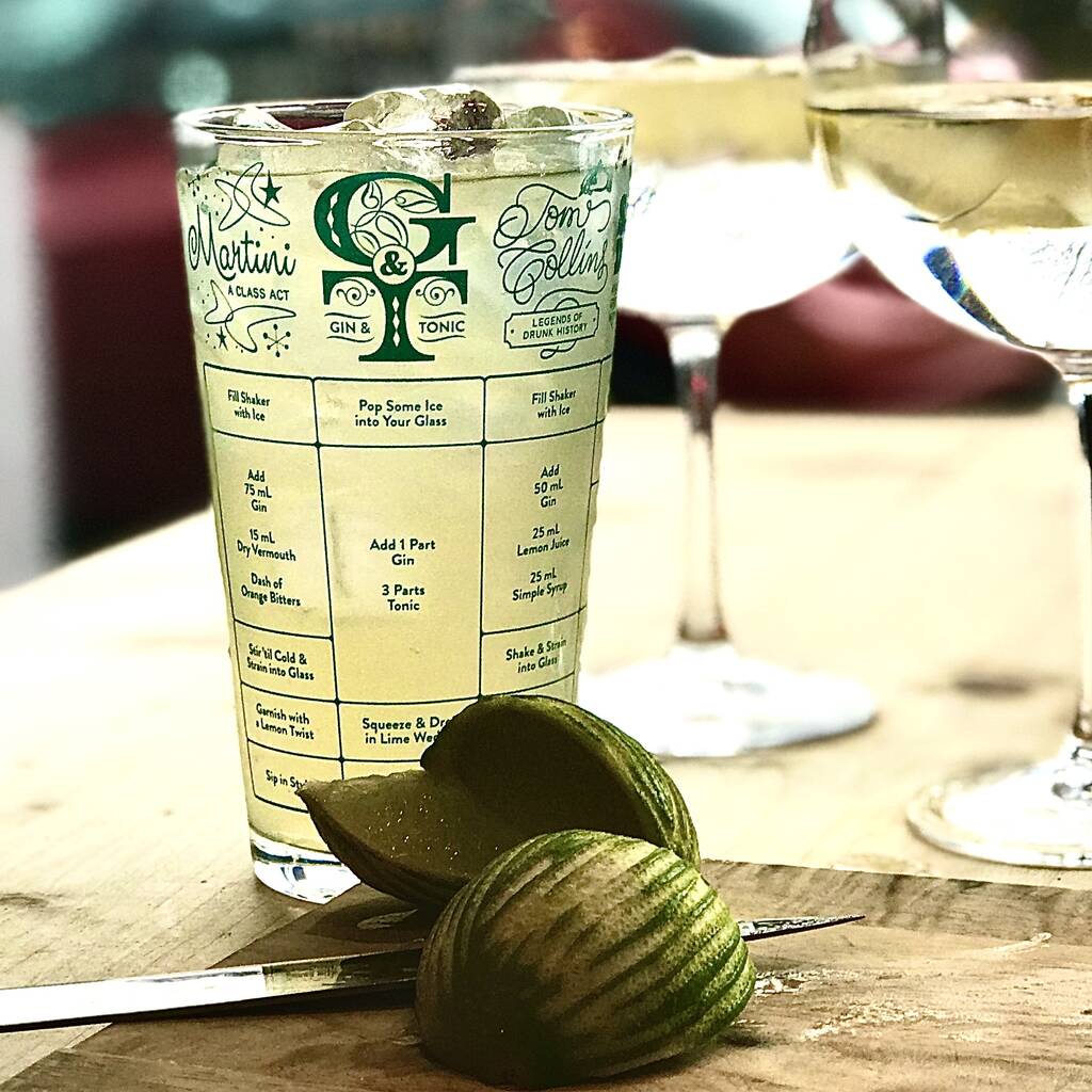 Gin Recipe Glass By The Alphabet Gift Shop