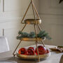 Three Tier Christmas Stand In Antique Gold, thumbnail 1 of 5