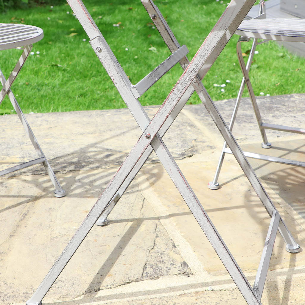Antique Grey Bistro Table And Chairs Set By Dibor