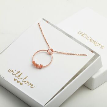 Gemstone Birthstone Circle Pendant Necklace, 3 of 3