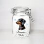 Personalised Dachshund Kilner Style Dog Treat Jar, thumbnail 2 of 2