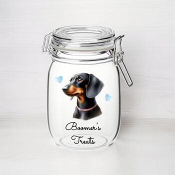 Personalised Dachshund Kilner Style Dog Treat Jar, 2 of 2
