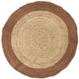 Rug Round Natural Jute With Brown Edge, thumbnail 2 of 3