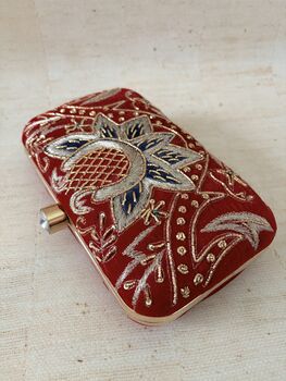 Peacock Red Rectangular Clutch, 2 of 9