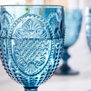 Luxury Embossed Coloured Wine Goblet Collection, 4 of 8