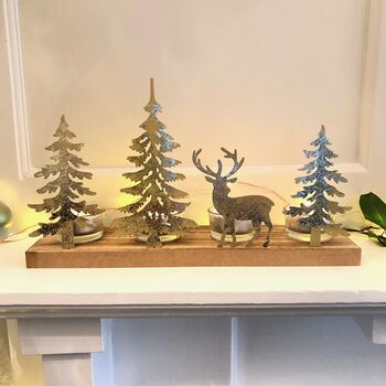 Stag And Woodland Tea Light Holder, 3 of 6