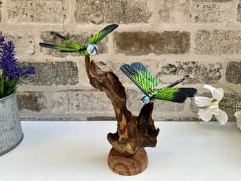 Handcrafted Emperor Dragonfly Wooden Sculpture Ornament, 10 of 10