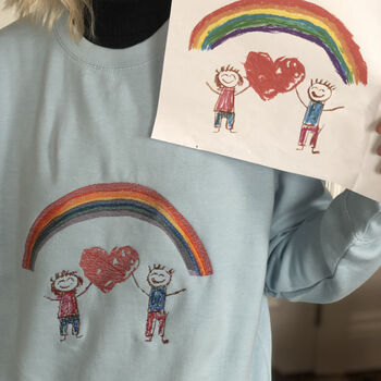 Children's Drawing Embroidered Family Sweatshirt Set, 5 of 11