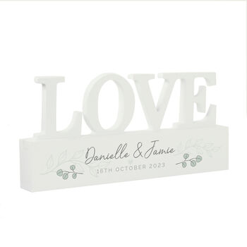 Personalised Botanical Wooden Love Ornament, 3 of 3