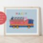 Personalised Kids Colourful Fire Engine Print, thumbnail 6 of 6