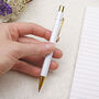 White And Gold Ballpoint Pen, thumbnail 2 of 3