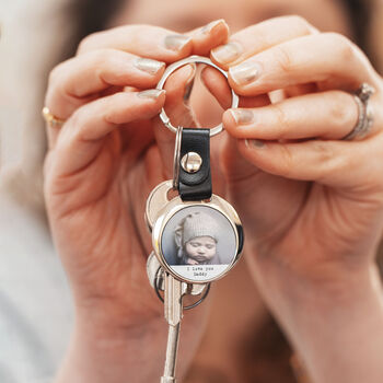 Father's Day Personalised Round Photo Keyring, 2 of 2