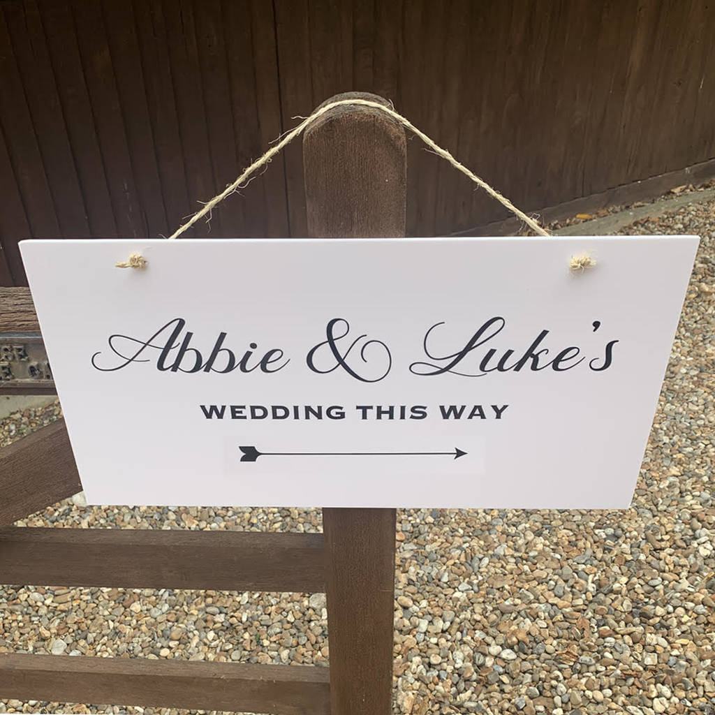 wedding this way personalised wedding sign by liberty bee ...