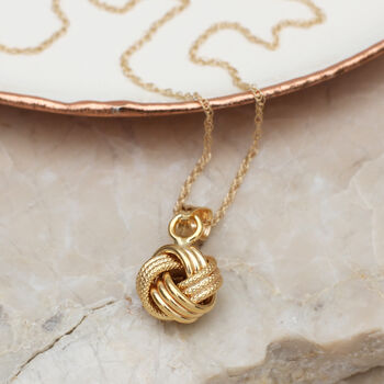 9ct Gold Love Knot Necklace, 2 of 3