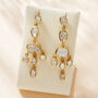 Diamond Polki Chandelier Gold Plated Silver Earrings, thumbnail 3 of 4