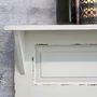 White Wooden Wall Shelf With Hooks, thumbnail 3 of 4