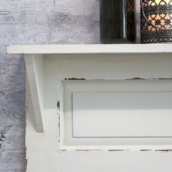 White Wooden Wall Shelf With Hooks, 3 of 4