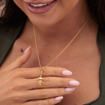 18ct Gold Astronaut Charm Necklace, 3 of 7
