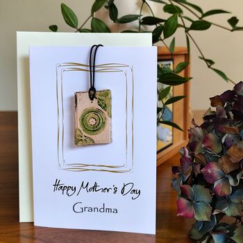 Small Gift For Her Handmade Ceramic Pendant Adjustable Length, 5 of 12
