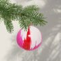 Christmas Splash Glass Bauble Flame, 8cm, thumbnail 1 of 2