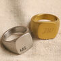 Men's Personalised Brushed Stainless Steel Signet Ring, thumbnail 1 of 11