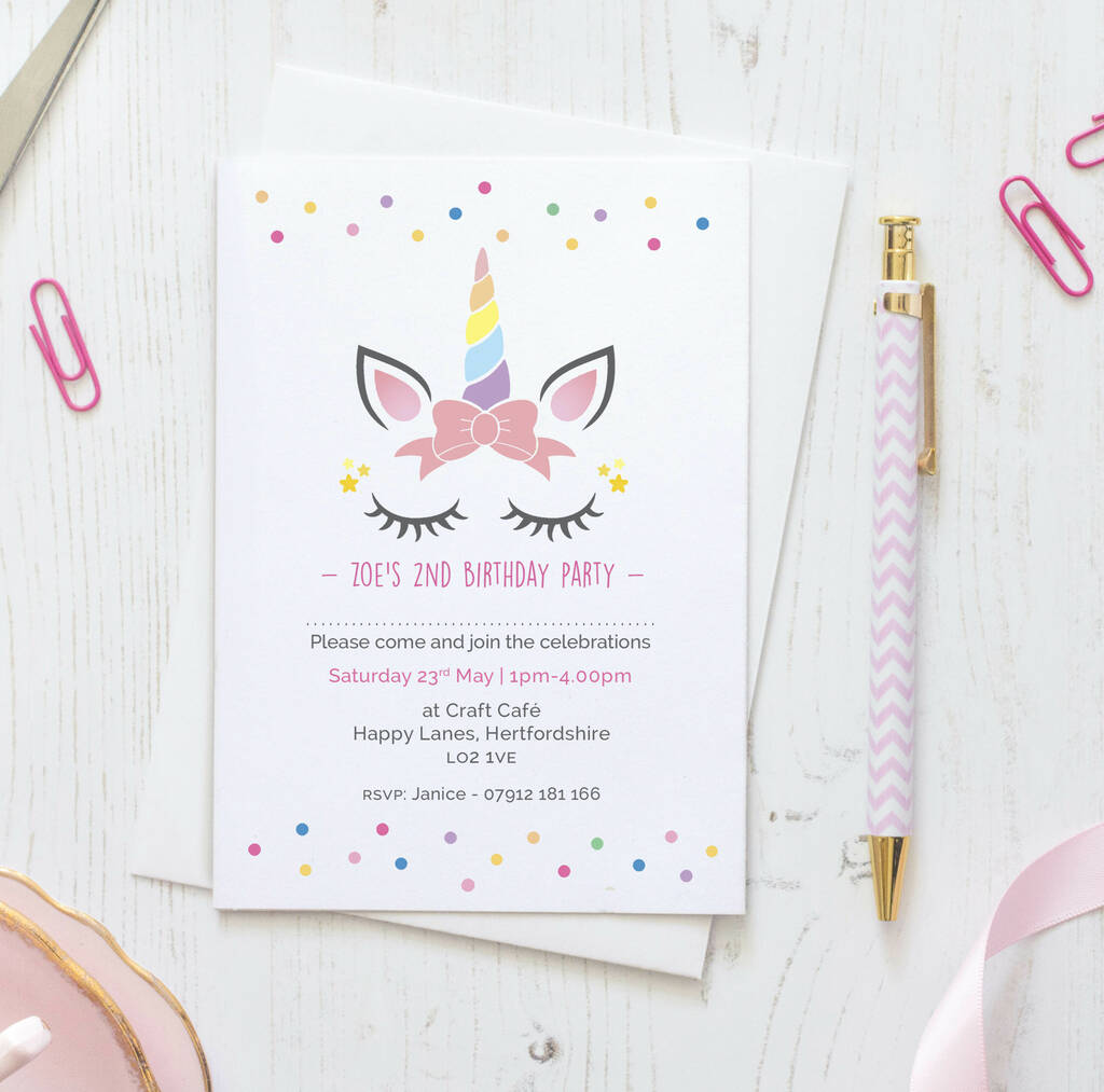 It's My Unicorn Party Personalised Invitations