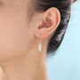 Sterling Silver Feather Drop Hook Earrings, thumbnail 7 of 11