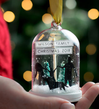 Personalised Family Silhouette Glass Dome Bauble, 2 of 6