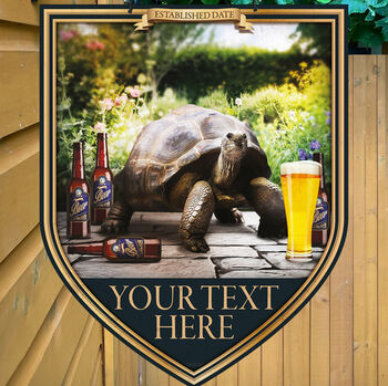 Tortoise And Beer Home Pub Sign Man Cave Sign, 4 of 9