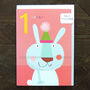 Gold Foiled Rabbit 1st Birthday Card, thumbnail 3 of 5