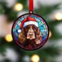 Cocker Spaniel Chocolate In Santa Hat Suncatcher Decoration, thumbnail 2 of 6