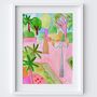 Carved Companions Painted Garden Scene Art Print, thumbnail 2 of 2