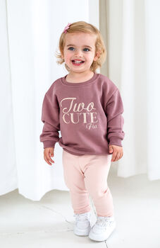 'Two Cute' Embroidered 2nd Birthday Personalised Sweatshirt Jumper, 3 of 6