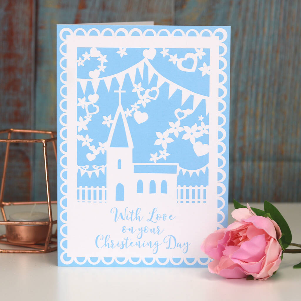 Christening Printed A5 Card, Pink Or Blue, 1 of 2