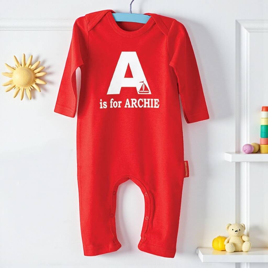 Personalised Alphabet Babygrow, 1 of 10