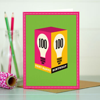 100th Milestone Birthday Card ‘Shine On’, 2 of 3