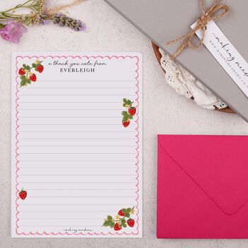 A5 Personalised Letter Writing Paper With Strawberries, 3 of 4