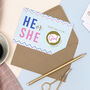 He Or She Baby Gender Announcement Scratch Card, thumbnail 2 of 5