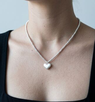Kokoro Silver Heart Necklace, 3 of 4