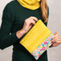 Knitted Clutch Bag With Liberty Print, thumbnail 1 of 7