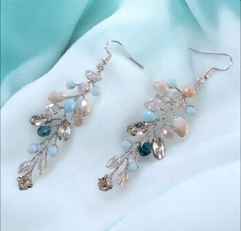 Turquoise Crystal Drop Earrings, 3 of 4