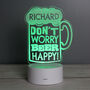 Personalised 'Beer Happy' LED Colour Changing Light, thumbnail 3 of 12