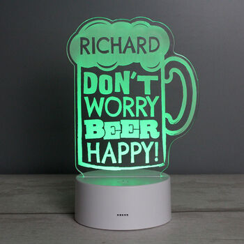 Personalised 'Beer Happy' LED Colour Changing Light, 3 of 12