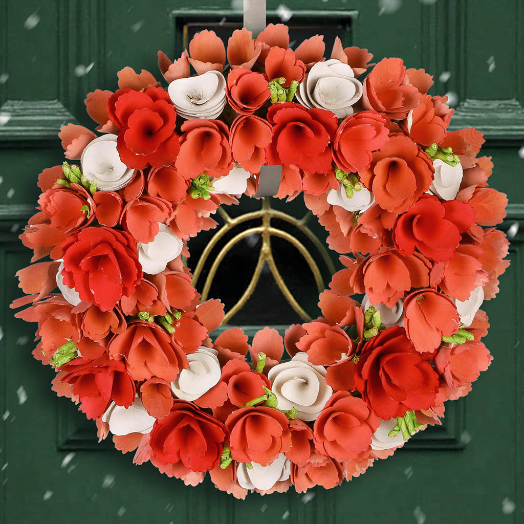 Winter Roses Christmas Wreath, 1 of 5