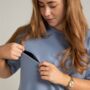 Women's Blue Breastfeeding Oversized T Shirt, thumbnail 3 of 3