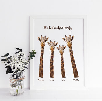 Personalised Giraffe Family Print, 5 of 5
