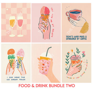 Set Of Six Food And Drink Themed Art Prints Bundle, 7 of 8